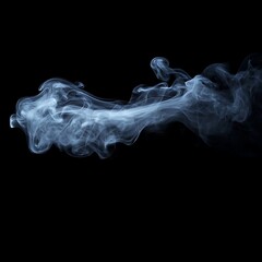 Wall Mural - Gossamer threads of smoke flowing gently across a dark, empty background image