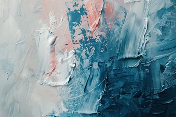 Canvas Print - Abstract Blue and White Acrylic Painting