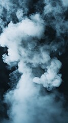 Wall Mural - Mysterious smoke curls through the air on a black background image