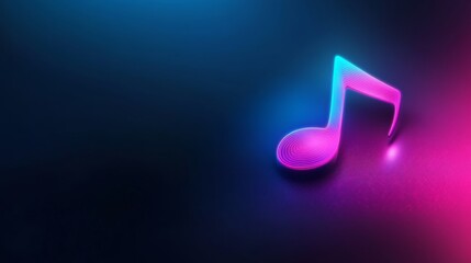 Poster - This artwork features a luminous musical note icon in vibrant gradient colors against a dark backdrop, showcasing smooth transitions between hues that enhance its appeal