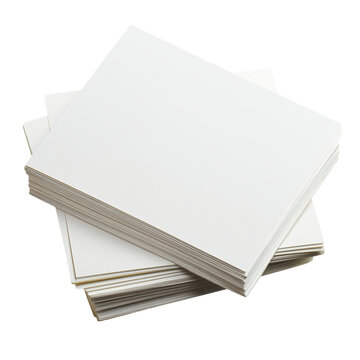 Stack of blank memo papers with customizable text area. png, transparent background.