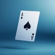 © Edifi 4 - Floating ace of spades playing card on gradient blue background