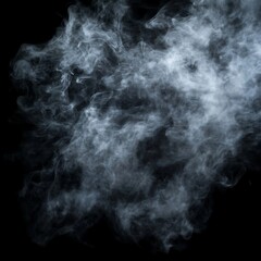 Wall Mural - swirling smoke forms an abstract composition on isolated black backdrop image