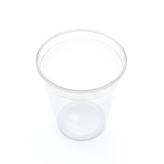 Wall Mural - Empty glass cup isolated on white background. 