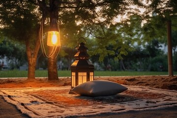 Sticker - Cozy Evening Setting with Lanterns