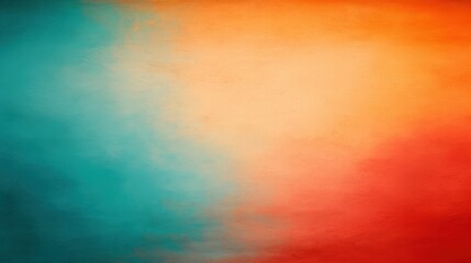 Wall Mural - Abstract Gradient Background   Teal  Orange  Red  Vintage Texture