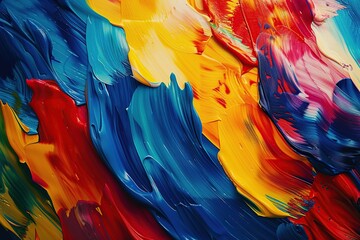 Canvas Print - Abstract Oil Painting with Vibrant Colors