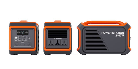 Poster - High Capacity Portable Power Generator Station. 3d Rendering