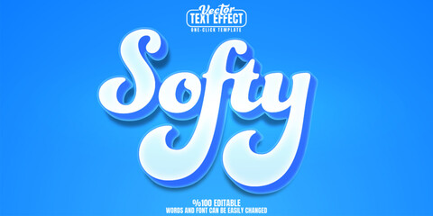 Softy editable text effect, customizable gentle and soft 3d font style