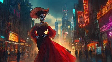 Catrina in a modern urban setting