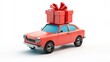 © paper later - Red Car with a Red Gift Box on Top