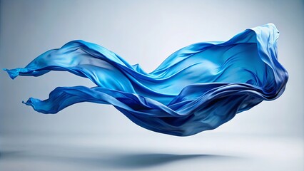 Wall Mural - Abstract Blue Silk Swirling in Mid-Air, a Symphony of Light and Motion