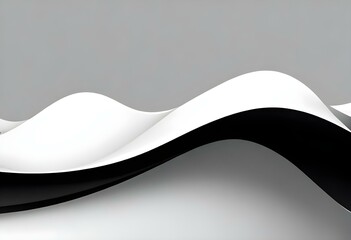 Abstract black and white wavy shapes on a gray background