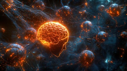 Poster - Intricate Brain in Abstract Neural Network Style