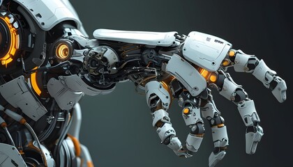 Intricate Futuristic Robotic Hand Showcasing Advanced Technology and Innovation in Robotics and Artificial Intelligence Development