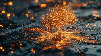 Poster - Digital Tree Root Growth in Abstract Style