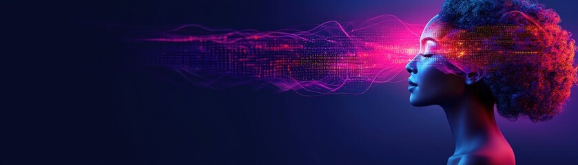 Poster - Futuristic Human Profile in Isometric Design