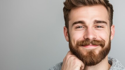 A man with a beard and a smile on his face