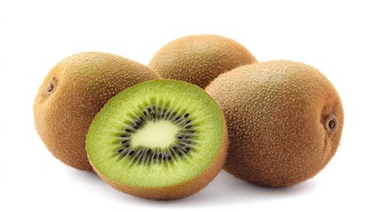 Fresh Kiwi on a Clean White Background