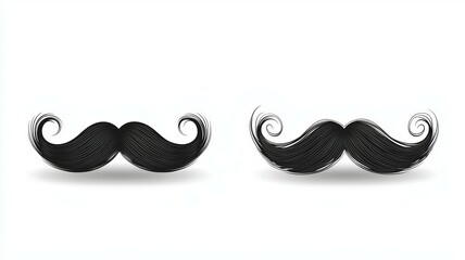 Canvas Print - Two black mustaches with a white background