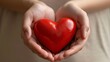 © Pixcellence - Red Heart Held in Hands: A Symbol of Love and Care