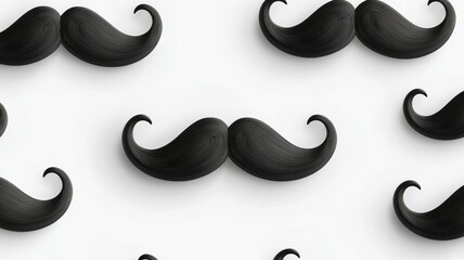 Poster - A row of black mustaches with a white background