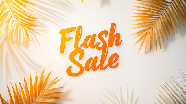 Flash Sale text on a subtle yellow-to-orange gradient, giving the white background a warm pop