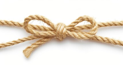 Close-up of a Jute Rope Knot - Natural Fiber Texture and Detail