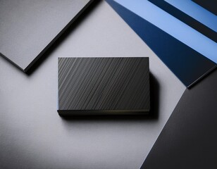  simple and elegant business card mock-up design, with a black or blue base color