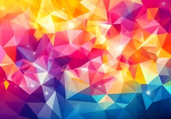 Wall Mural - Abstract Colorful Triangles Background