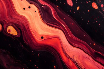 Wall Mural - Abstract Red and Black Swirl