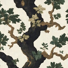 Canvas Print - Vintage Tree Pattern