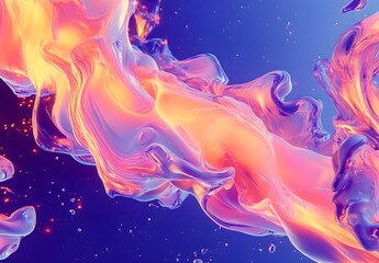 Canvas Print - Abstract Liquid Swirls in Purple, Pink, and Orange