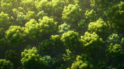 Sticker - Aerial View of Lush Forest Canopy