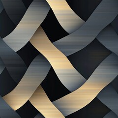 Canvas Print - Seamless pattern of geometric twists with metallic finishes