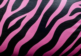 Wall Mural - Pink and Black Zebra Pattern Leather Texture