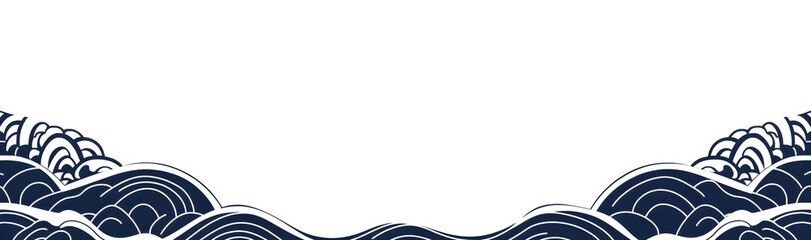 Sticker - Japanese Blue Wave Pattern