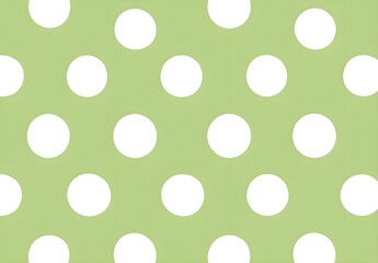 Wall Mural - Green and White Polka Dot Pattern