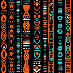 Wall Mural - Colorful Tribal Pattern Seamless