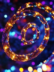 Aufkleber - Brightly colored Christmas lights spiral in dynamic patterns, illuminating the holiday ambiance with festive vibrancy and joy. Generative AI