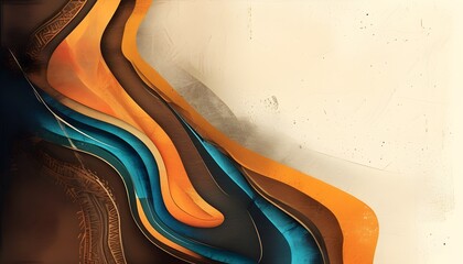 Wall Mural - Tribal-Inspired Abstract Patterns with Generative AI Elements