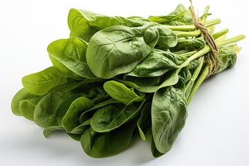 Wall Mural - Spinach in the white background, generative IA