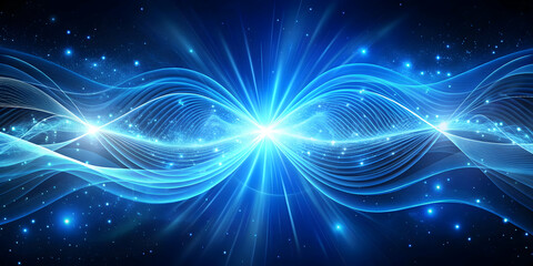 Blue glowing abstract background with gravitational waves , blue, glowing, abstract, background, gravitational waves