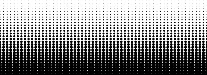 Sticker - Dotted halftone gradient texture. Fading oval dot background. Repeated dots gradation pattern. Black vanishing comic pop art overlay backdrop. Halftone raster effect wallpaper. Vector