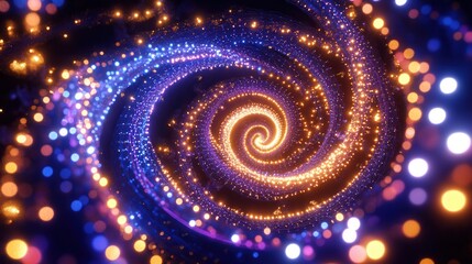 Poster - Colorful Christmas lights form mesmerizing spiral patterns, illuminating the area with a joyful ambience during the holiday celebration. Generative AI