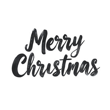 Brush Calligraphy Banner Portraying Merry Christmas Text in Modern Typography. Isolated on a Transparent Background. Cutout PNG.