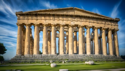 Poster - Ancient Ruins of Paestum Showcasing Magnificent Temples and Historic Beauty