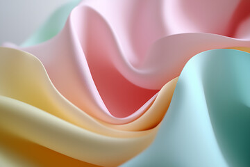Wall Mural - Minimalistic abstract lines and shapes in soft pastel colors, ideal for a professional presentation.  Generative AI.