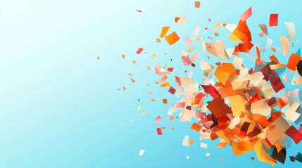 Poster - Bright and cheerful vector illustration of colorful confetti on a bold blue backdrop, perfect for festive occasions