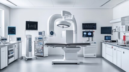 Poster - A captivating flyer design on a blue science lab background, featuring a central image of a digital medical monitor displaying vital signs and molecular models